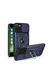 Kvy Apple Uyumlu iPhone 8 Kılıf Ultra Korumalı Yüzüklü Manyetik Sürgülü Vega Kapak