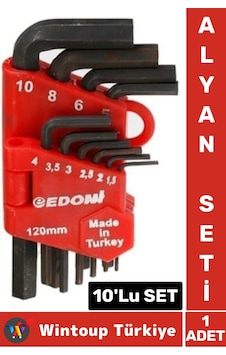 Premium Yüksek Kaliteli Montaj Tamirat Vidalama Matkap Ucu 120 Mm 10 Parça Alyan Seti