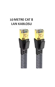 Cat 8 Lan Kablosu Ethernet Kablosu Örgü Kaplama, Yüksek Hızlı 10 Metre Diğer Cat 8 Lan Kablosu Ethernet Kablosu Örgü Kaplama, Yüksek Hızlı 10 Metre Diğer