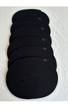 Jüt Amerikan Servis Sofra Altlığı, Masa Dekoru Supla Oval 30x40 6lı Siyah Jüt Amerikan Servis Sofra Altlığı, Masa Dekoru Supla Oval 30x40 6lı Siyah