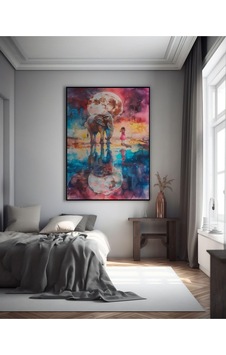 Kanvas Tablo Neon Renklerin Işıltısında Fil Ve Minik Çocuk Dekoratif Kanvas Tablo 70 X 100 Kanvas Tablo Neon Renklerin Işıltısında Fil Ve Minik Çocuk Dekoratif Kanvas Tablo 70 X 100