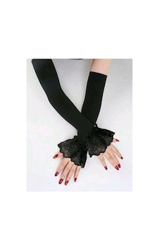 Melodi Scarf Kadın Tesettür Dantelli Kolluk - Penye Dantel Kolluk Siyah Melodi Scarf Kadın Tesettür Dantelli Kolluk - Penye Dantel Kolluk Siyah
