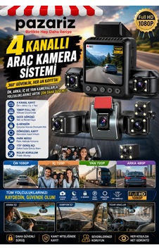 4 Kameralı Araç Kamera Sistemi 1080p Full Hd Dash Cam Ön Arka İç Kayıt 360 Güvenlik Gece Görüşü G-sensör Park Modu Ve Döngüsel Kayıt Dvr Kamera Otomobil Ve Ticari Araçlar İçin 12-24 Uyumlu 4 Kameralı Araç Kamera Sistemi 1080p Full Hd Dash Cam Ön Arka İç Kayıt 360 Güvenlik Gece Görüşü G-sensör Park Modu Ve Döngüsel Kayıt Dvr Kamera Otomobil Ve Ticari Araçlar İçin 12-24 Uyumlu