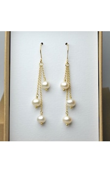 İnci Mode Sallantılı Gerçek İnci Küpe Gold İnci Mode Sallantılı Gerçek İnci Küpe Gold