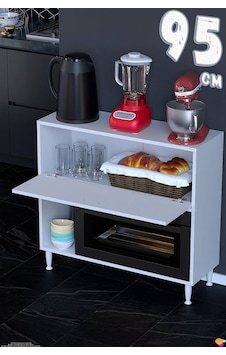 Nova Çok Amaçlı Mutfak Modülü 95x87x32 Cm Fırın Dolabı Ekmeklik Ve Mutfak Düzenleyici Beyaz Nova Çok Amaçlı Mutfak Modülü 95x87x32 Cm Fırın Dolabı Ekmeklik Ve Mutfak Düzenleyici Beyaz