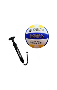 Delta Ivory El Dikişli 5 Numara Voleybol Topu + Top Pompası-Sarı - Beyaz - Mavi Delta Ivory El Dikişli 5 Numara Voleybol Topu + Top Pompası-Sarı - Beyaz - Mavi