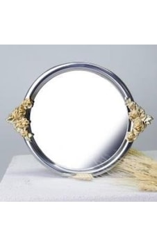 Selim Dekor Rose Metal Yuvarlak Tepsi Selim Dekor Rose Metal Yuvarlak Tepsi