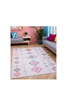 Modern Etnik Kilim Pastel Renkli Geometrik Desen Kaymaz Dokuma Taban Çok Renkli Çok Renkli Modern Etnik Kilim Pastel Renkli Geometrik Desen Kaymaz Dokuma Taban Çok Renkli Çok Renkli