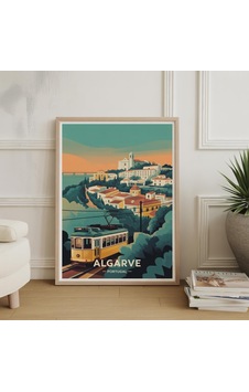 Algarve Portekiz Seyahat Posteri Vintage Sahil Duvar Sanatı Baskısı Algarve Portekiz Seyahat Posteri Vintage Sahil Duvar Sanatı Baskısı