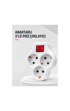 Duvar Tipi 3 Lü Priz Çoklayıcı Kablosuz Anahtarlı Kompakt Priz Adaptörü Çok Renkli Diğer