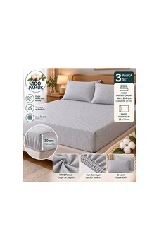 Slc Home %100 Pamuk Kumaş 160 X 200 Cm Lastikli Çarşaf 2li Yastık Kılıflı Dahil Çift Kişilik 3lü Set Gri - 939639330 Gri Slc Home %100 Pamuk Kumaş 160 X 200 Cm Lastikli Çarşaf 2li Yastık Kılıflı Dahil Çift Kişilik 3lü Set Gri - 939639330 Gri