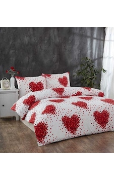 Lionas Çift Kişilik Yorgan Kılıfı 2 Adet Yastık Kılıfı Temalı Beyaz-kırmızı Lionas Çift Kişilik Yorgan Kılıfı 2 Adet Yastık Kılıfı Temalı Beyaz-kırmızı
