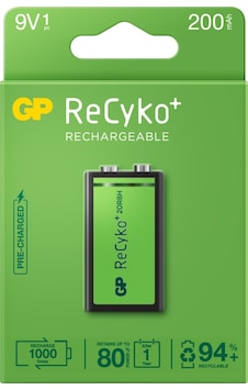 GP ReCyko Batteries 200 mAH 9V Şarjlı Pil GP ReCyko Batteries 200 mAH 9V Şarjlı Pil