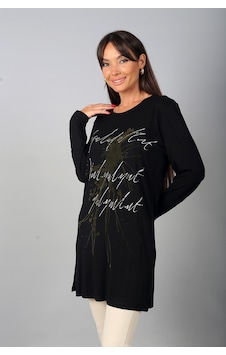 By Saygı Kadın Önü Kabartma Desenli Yuvarlak Yaka Uzun Kollu Tunik Haki By Saygı Kadın Önü Kabartma Desenli Yuvarlak Yaka Uzun Kollu Tunik Haki