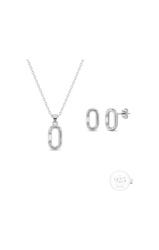 Servi 925 Ayar Gümüş Baget Taşlı Minimal Oval Kolye Ve Küpe Seti-482 Servi 925 Ayar Gümüş Baget Taşlı Minimal Oval Kolye Ve Küpe Seti-482