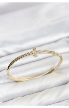 Mey İthalat Gold Renk T Model Zirkon Taşlı Kadın Kelepçe Bileklik Açık Mor Mey İthalat Gold Renk T Model Zirkon Taşlı Kadın Kelepçe Bileklik Açık Mor