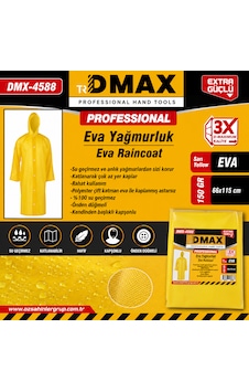 Dmax Dmaxprofesyonel Eva Yağmurluk Sarı Su Geçirmez Çift Katman Kapşonlu 150 Gr Ebat: 66 X 115 Cm Kod:dmx-4588 Dmax Dmaxprofesyonel Eva Yağmurluk Sarı Su Geçirmez Çift Katman Kapşonlu 150 Gr Ebat: 66 X 115 Cm Kod:dmx-4588