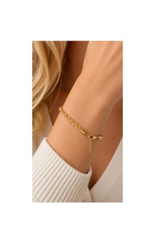 Gold Renk Burgu Zincir Kadın Ayarlanabilir Paslanmaz Çelik Şık Bileklik Altın - 890441131 Altın