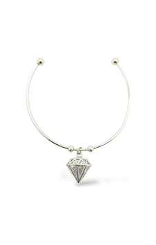 Silver Diamond Çelik Kelepçe Gümüş Silver Diamond Çelik Kelepçe Gümüş