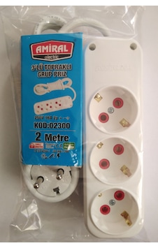 Amiral Topraklı Grup Priz 2 M 3'lü