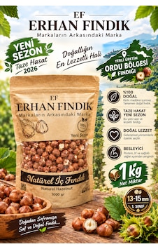 Erhan Fındık Naturel İç Fındık 1 Kg Yeni Sezon Ordu Fındığı