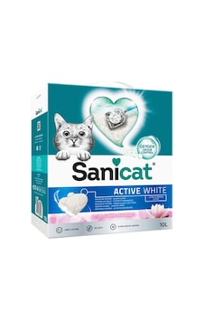 Sanicat Active White Lotus Flower Topaklaşan Bentonit Kedi Kumu 10 L Sanicat Active White Lotus Flower Topaklaşan Bentonit Kedi Kumu 10 L