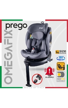 Prego Omegafix Alarmlı 360 Derece Dönebilen I-Size 0-36 kg Oto Koltuğu