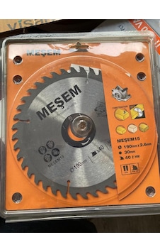 Meşem Elmas Uçlu Sunta Kesme Daire Testere 190x2,6 30 Mm 40 Diş