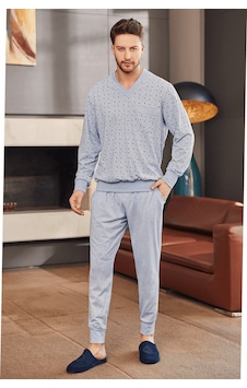 Mecit Pijama By Mecit 2757 Mavi Büyük Beden Erkek Pijama Takımı Mavi Mecit Pijama By Mecit 2757 Mavi Büyük Beden Erkek Pijama Takımı Mavi