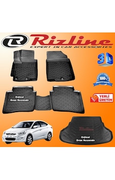 Accent Blue 3D Paspas + Bagaj Havuzu 2011-2019 Arası Set Rizline N11.23657 Accent Blue 3D Paspas + Bagaj Havuzu 2011-2019 Arası Set Rizline N11.23657