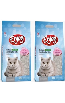 Enjoy Bebek Pudra Kokulu İnce Topaklaşan Bentonit Kedi Kumu 2 x 10 L Enjoy Bebek Pudra Kokulu İnce Topaklaşan Bentonit Kedi Kumu 2 x 10 L