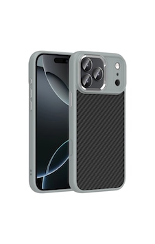 Apple Uyumlu iPad iPhone 17 Pro Kılıf M-safe Şarj Özellikli Karbon Fiber Görünümlü Zore Truva Silikon Kapak Apple Uyumlu iPad iPhone 17 Pro Kılıf M-safe Şarj Özellikli Karbon Fiber Görünümlü Zore Truva Silikon Kapak