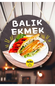 Balık Ekmek Tabelası El Yapımı Ahşap Çift Taraflı Askılı Dükkan Tablo & Sokak Lezzeti Dekoru, 30 X 50 Cm Balık Ekmek Tabelası El Yapımı Ahşap Çift Taraflı Askılı Dükkan Tablo & Sokak Lezzeti Dekoru, 30 X 50 Cm
