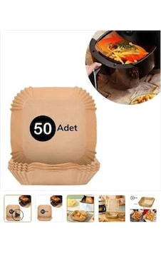 50 Adet Air Fryer Pişirme Kağıdı Tek Kullanımlık Yağ Geçirmez Bej 50 Adet Air Fryer Pişirme Kağıdı Tek Kullanımlık Yağ Geçirmez Bej