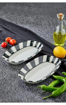 Cooker Porselen Kayık Tabak 2'li Çok Renkli Cooker Porselen Kayık Tabak 2'li Çok Renkli