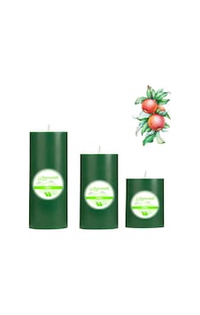 Medium Elma Kokulu Set Mum Çap 7 Cm Yeşil Medium Elma Kokulu Set Mum Çap 7 Cm Yeşil