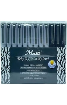 Teknik Çizim Kalemi 12 Li Teknil Çizim Kalem Seti Siyah Teknik Çizim Kalemi 12 Li Teknil Çizim Kalem Seti Siyah