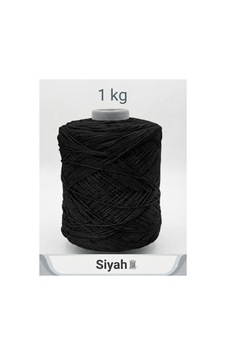 Premium İnce Cotton Zincir Makrome İpi Siyah 1 Kg - 2 Mm Çanta Runner İpi