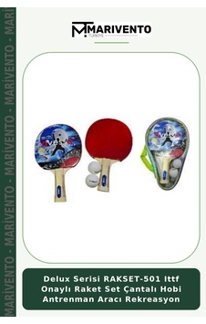 Delux Serisi Rakset-501 Ittf Onaylı Raket Set Çantalı Hobi Antrenman Aracı Rekreasyon Çok Renkli Delux Serisi Rakset-501 Ittf Onaylı Raket Set Çantalı Hobi Antrenman Aracı Rekreasyon Çok Renkli