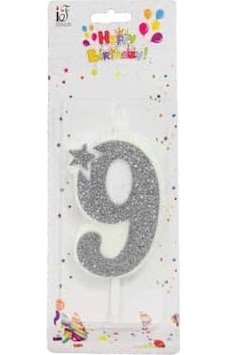 Metrashop Marifetlerim - 9 Yaş Simli Gümüş Mum Siyah Metrashop Marifetlerim - 9 Yaş Simli Gümüş Mum Siyah