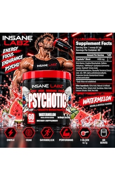 Insane Labz Psychotic Preworkout Watermelon 60 Servis Aromalı Insane Labz Psychotic Preworkout Watermelon 60 Servis Aromalı