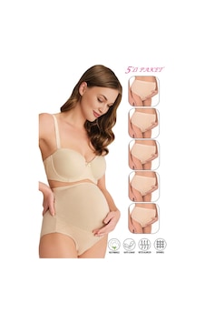 Özkan Underwear Özkan 23582 5'li Paket Kadın Pamuklu Likralı Süprem Hamile Lohusa Yüksek Bel Bato Külot Ten Özkan Underwear Özkan 23582 5'li Paket Kadın Pamuklu Likralı Süprem Hamile Lohusa Yüksek Bel Bato Külot Ten