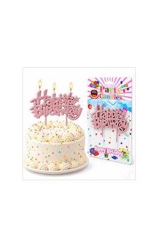 Happy Birthday Doğum Günü Pasta Mumu, 11 Cm - Pembe Happy Birthday Doğum Günü Pasta Mumu, 11 Cm - Pembe