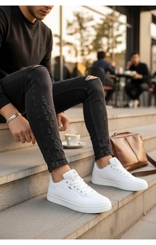 Sneakers Bağcıklı Erkek Ayakkabı Legan-021 Beyaz Sneakers Bağcıklı Erkek Ayakkabı Legan-021 Beyaz
