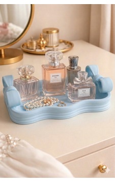 Fiyonk Detaylı Estetik Dekoratif Tepsi - 3d Baskı Modern Takı Ve Makyaj Organizeri 15x22 Cm Mavi Fiyonk Detaylı Estetik Dekoratif Tepsi - 3d Baskı Modern Takı Ve Makyaj Organizeri 15x22 Cm Mavi