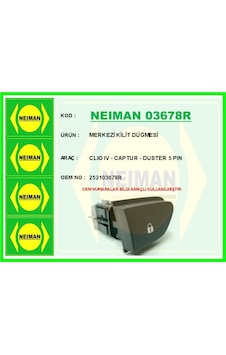 Bescher Merkezi Kilit Düğmesi Clio 4 - Captur - Duster 5 Pın Neıman 03678r 252103678r Bescher Merkezi Kilit Düğmesi Clio 4 - Captur - Duster 5 Pın Neıman 03678r 252103678r