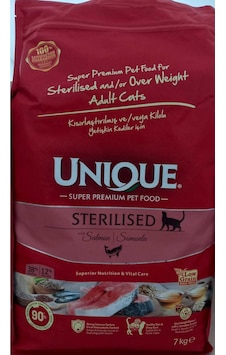Unique Somonlu Kısırlaştırılmış Kedi Maması 7 Kg Unique Somonlu Kısırlaştırılmış Kedi Maması 7 Kg