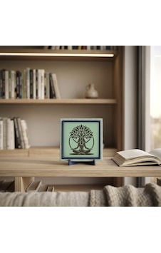 Meditasyon Yapan Figür Ve Hayat Ağacı Temalı Masaüstü Aksesuarı, Dingin Ve Zarif Bir Hatıra 10x10 Cm Meditasyon Yapan Figür Ve Hayat Ağacı Temalı Masaüstü Aksesuarı, Dingin Ve Zarif Bir Hatıra 10x10 Cm