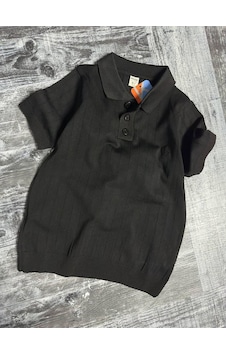 Miniğimin Cicileri Erkek Çocuk Triko Polo Yaka Tişört - Siyah Miniğimin Cicileri Erkek Çocuk Triko Polo Yaka Tişört - Siyah