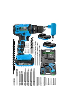 Böhrer Bh580x Böhr 58v 5 Ah Pro Hummer Blue Çift Akülü Yüksek Torq +24 Vidalama Şarjlı Matkap Set Böhrer Bh580x Böhr 58v 5 Ah Pro Hummer Blue Çift Akülü Yüksek Torq +24 Vidalama Şarjlı Matkap Set